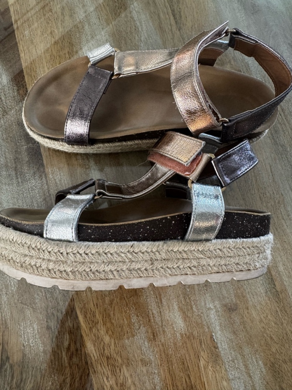 Metallic Multi-Color Platform Sandals for Women
